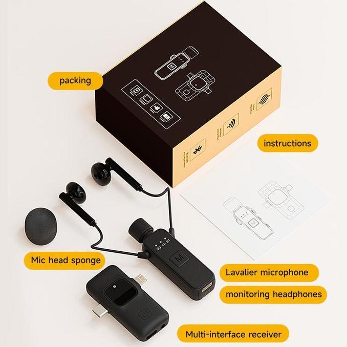 Comcom- Netpac K3 Mic Lavalier Wireless | Mic Jepit Bluetooth Soundcard | Untuk Hp Gaming Live Strea