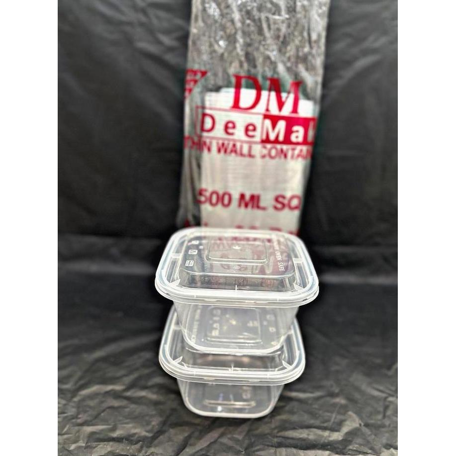 THINWALL MEREK DM SQ KOTAK KECIL/KOTAK MAKAN PLASTIK 350ML ISI 50 SET