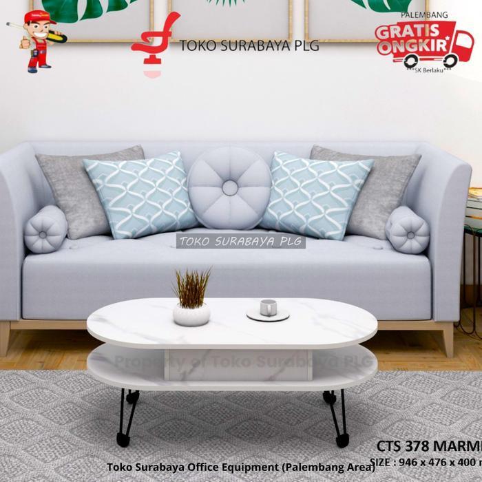 Meja Tamu Oval Marmer Meja Kopi Lesehan Meja Sofa Coffee Table Marble