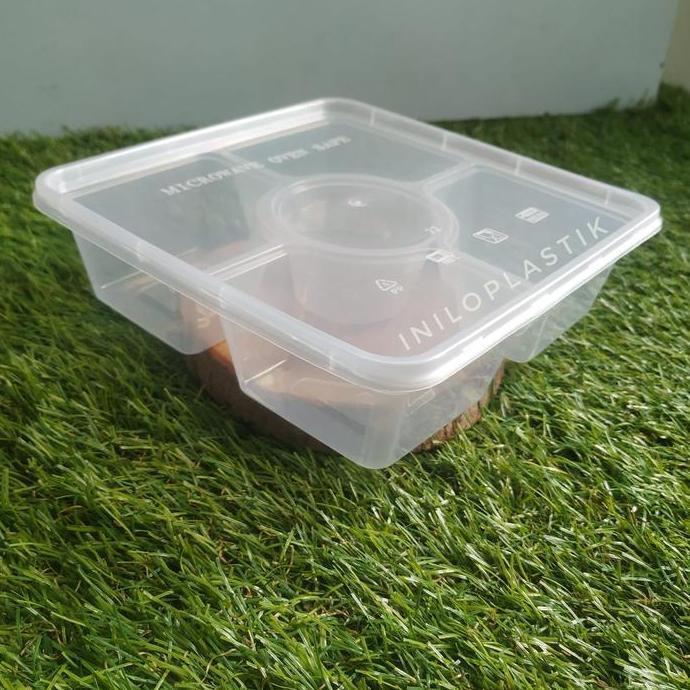 [25pcs] Thinwal DM 1000ml Sekat 5 / Thinwall Kotak Plastik 1000 ml