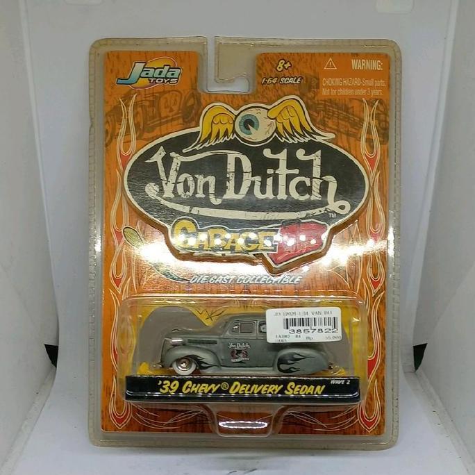 jada toys 39 chevy delivery sedan von dutch garage diecast 1/64 (s)