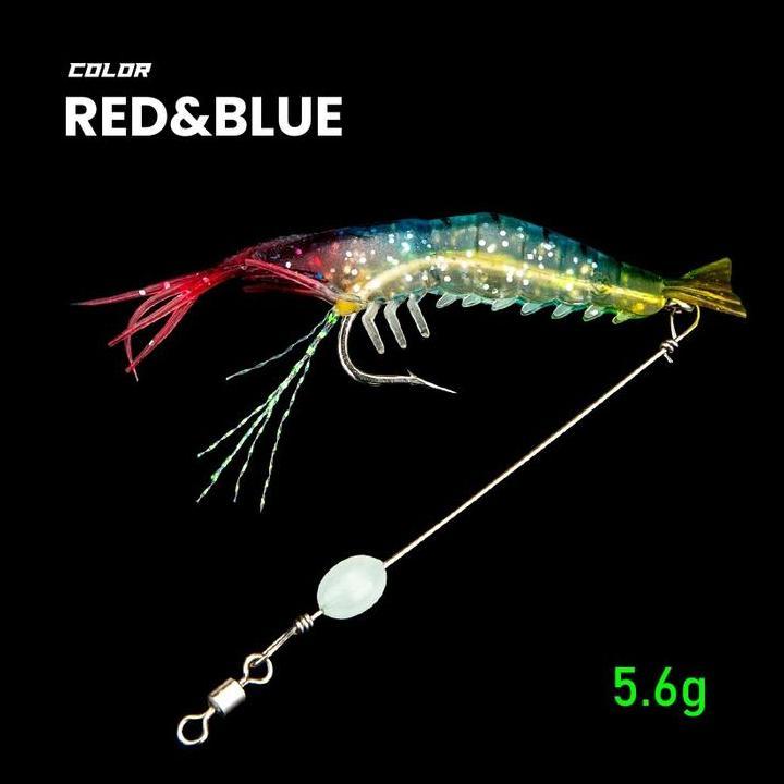 New Kastking Shrimper Udang Umpan Pancing 1 Set Box (5Pcsx4.7Cm 5G) Umpan Udang Bercahaya Karet Soft