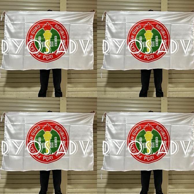 Bendera PGRI 90x135 cm sablon bahan satin