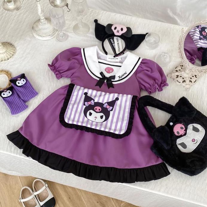 Dress kuromi anak/ dress anak/ kostum kuromi / kostum sanrio/ dress kuromi/ baju kuromi anak/ dress 