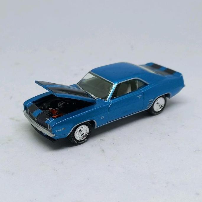 johnny lightning 1969 chevrolet chevy camaro biru loose diecast 1/64 (s)