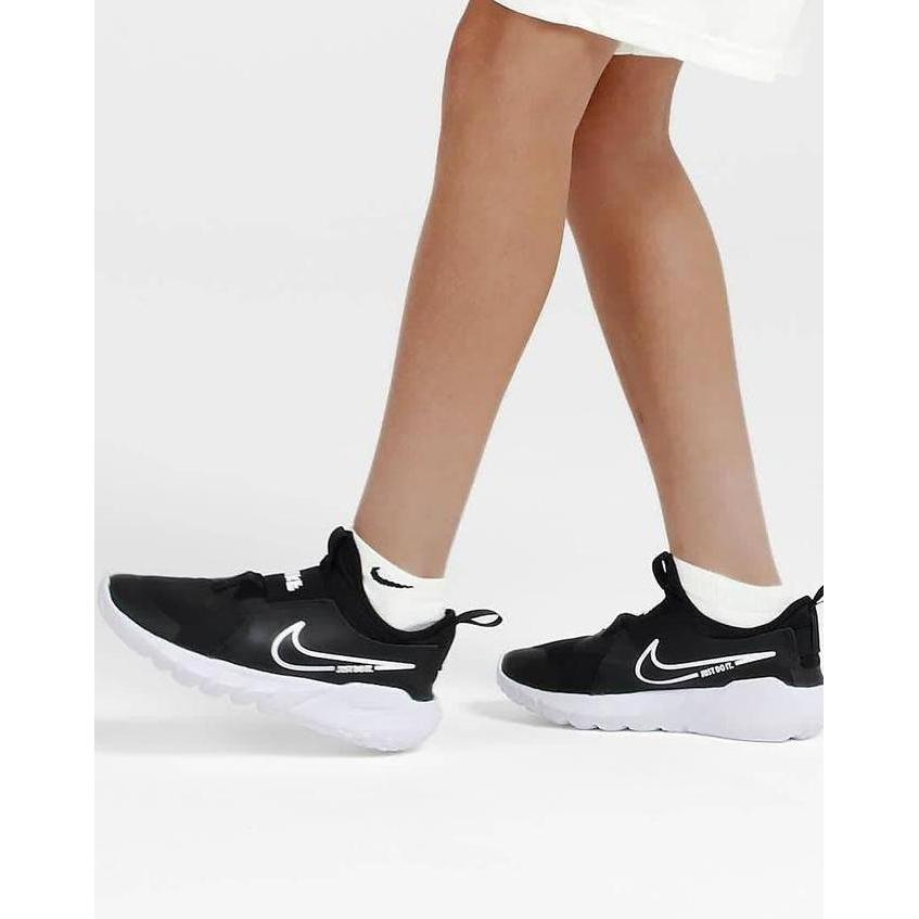 SEPATU SNEAKERS ANAK NK FLEX RUNNER PLUS PREMIUM SLIP ON BLACK WHITE BNIB