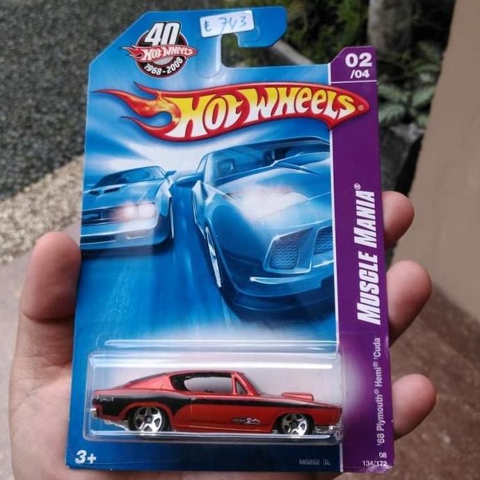 Hotwheels 68 Plymouth Hemi Cuda red