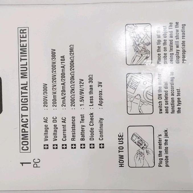 Promo Compact Digital Multimeter Avometer Tekiro New