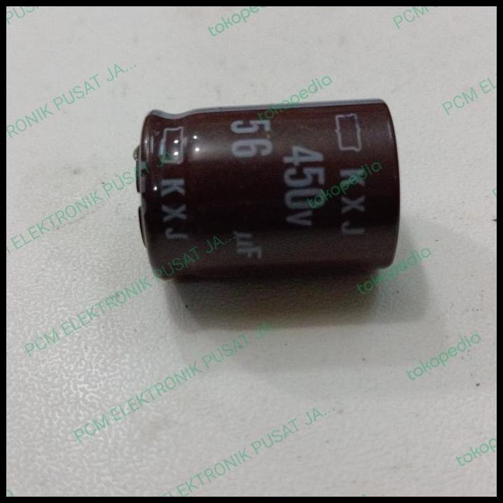 TERBARU 1442 ELCO ELKO 56UF 56 UF 450V 450VOLT 450 VOLT NIPPON CHEMICON ASLI 