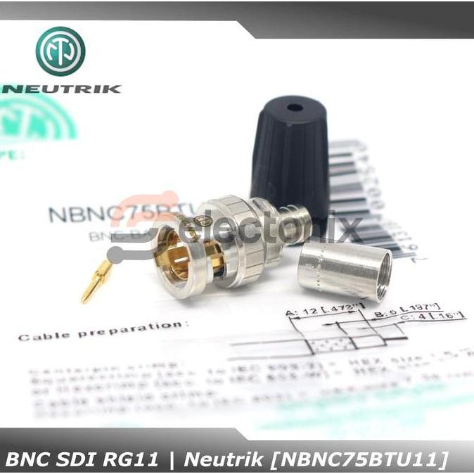 Konektor BNC SDI RG6 | Neutrik [NBNC75BTU11]