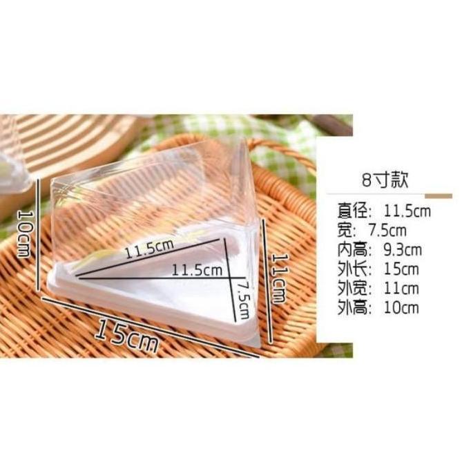 10pcs tray mika segitiga Premium tray mika mini dus box kue potong