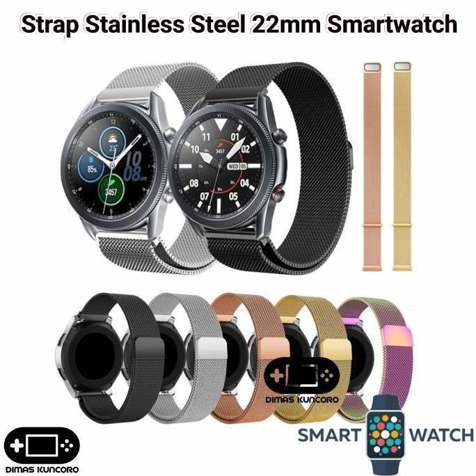 TERBARU|TERMURAH|BARU|PREMIUM|ORIGINAL|GARANSI|DISKON|PROMO STRAP STAINLESS STEEL 22MM SMARTWATCH AD