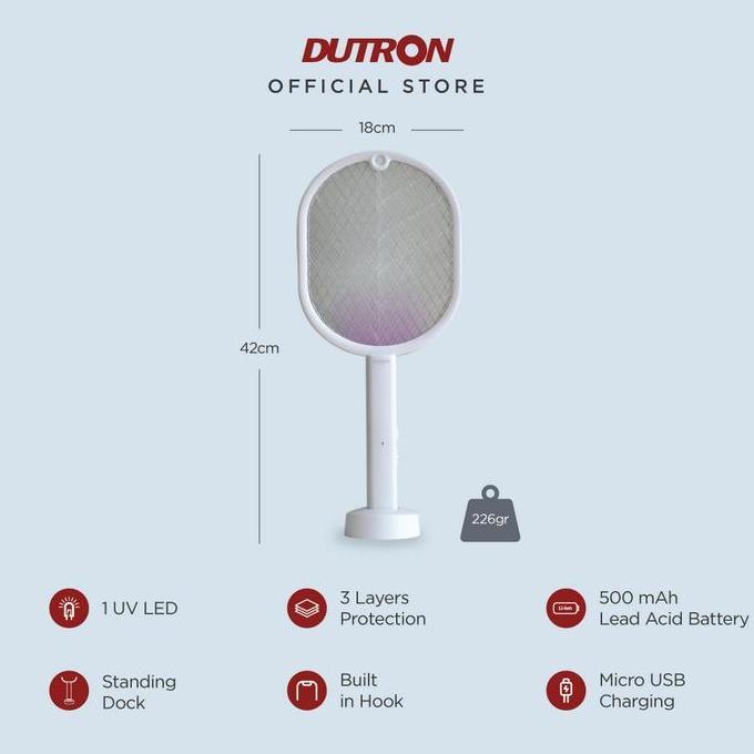 Kurin- Dutron Raket Nyamuk Listrik Uv Mosistrike Rechargeable