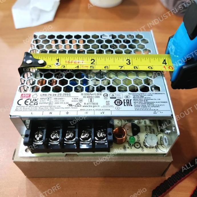POWER SUPPLY MEAN WELL LRS-75-24 LRS 75 24 LRS7524 24V 3.2A MEANWELL