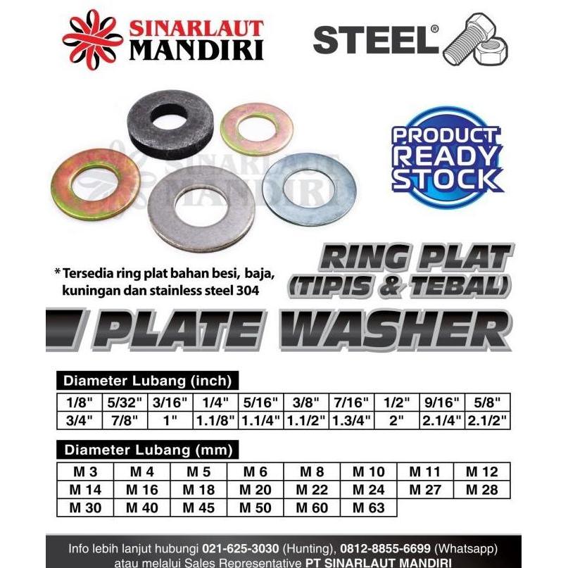 Gasss- Ring Plat / Flat Washer / Plate Washer M10 (3/8") - Tebal