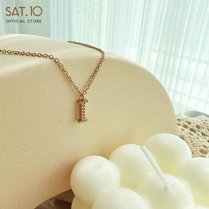 Kyuu- Sat.10 Kalung Alfabet Berlian Penuh - Kalung Rantai 26 Huruf Inggris Kalung Rantai Huruf Dimen