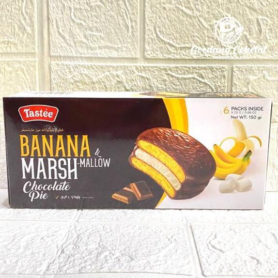 Zairyo- Tastee Marshmallow Chocolate Choco Pie Matcha Banana Classic Coconut 150Gr / 1Box Isi 6Pcs
