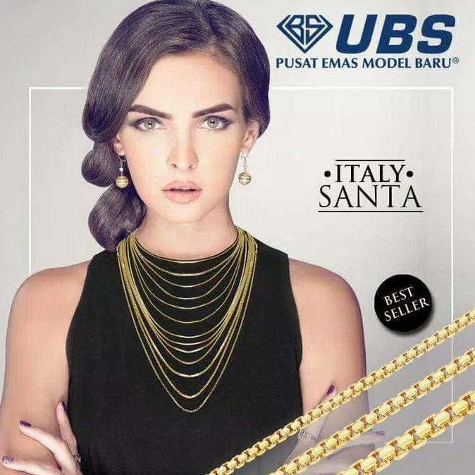 Kyuu- Kalung Emas Kuning Ubs Italy Santa 75% 4 Gram