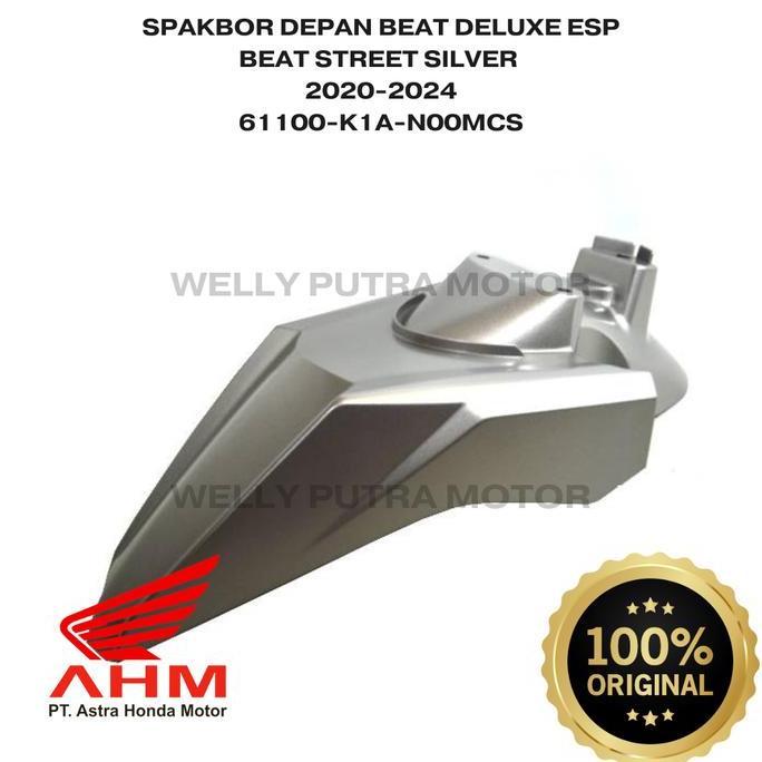 SPAKBOR DEPAN BEAT STREET BEAT DELUXE 2020-2023 SILVER HEMAT