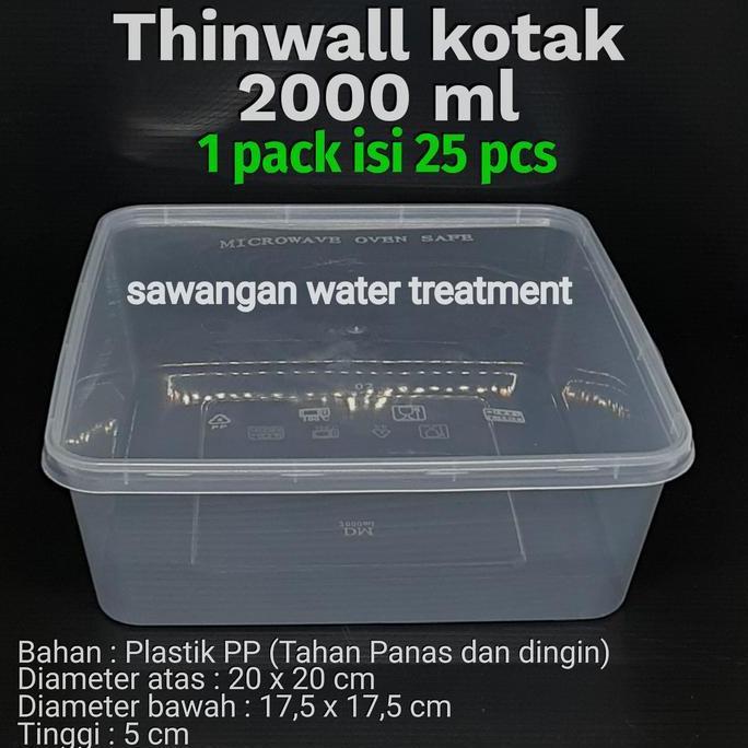 Tayoo- Thinwall Kotak 2000Ml / Plastik 2000Ml / Tempat Salad/ Thinwall 2000Ml
