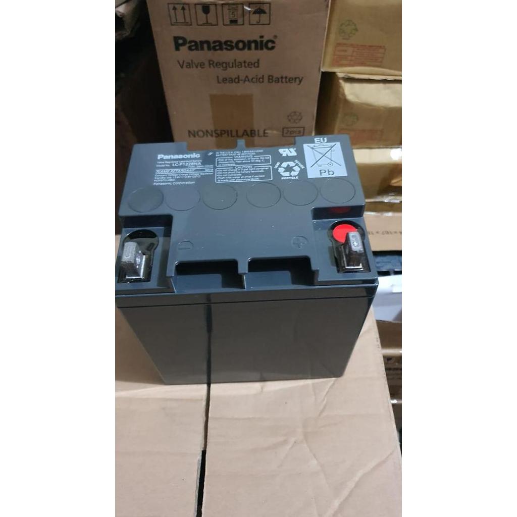 NEW BATERAI AKI KERING PANASONIC 12V 28Ah ORI buat motor / UPS / server