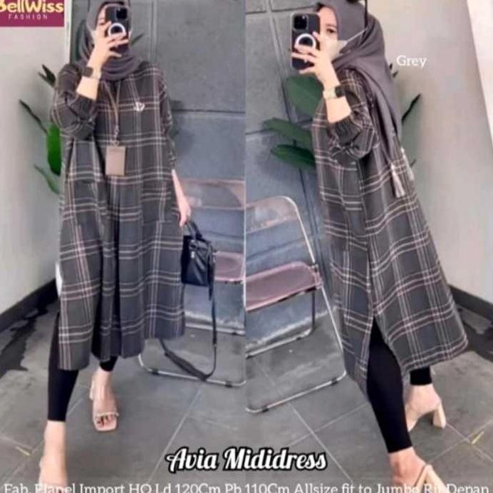 Sale Amelia Tunik/ Tunik Wanita Jumbo Ld 120/ Atasan Wanita Terbaru / Tunik Motif Kotak//Tunik Terba
