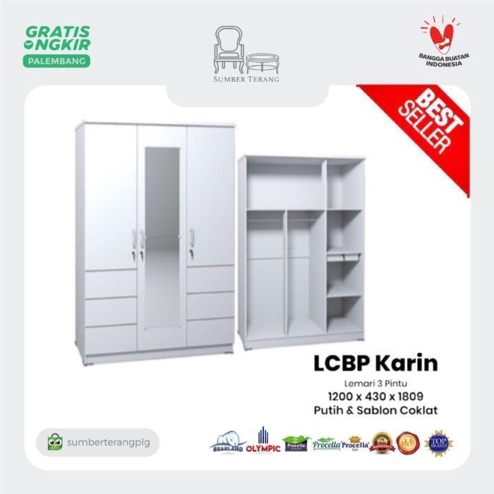 Olympic Gstar LCBP Karin Lemari Pakaian Minimalis Murah Tiga Pintu Lemari Baju Kayu 3 pintu Lemari P