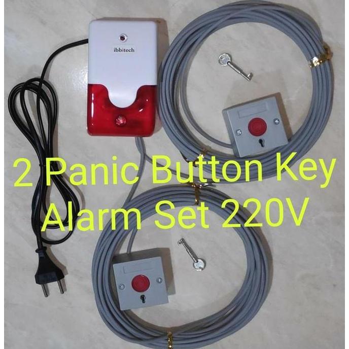 2 Panic Button Key Alarm Set tombol panik rumah sakit siap pakai 220V