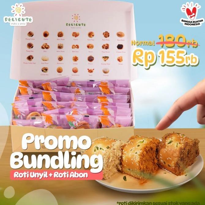 Eatstraight- Promo Bundling Roti Abon + Delicute Bun/Roti Unyil (Dikirim Random) Frozen Maryam