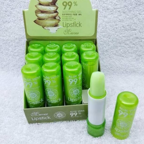 Ulipstik- 4 Pcs Lip Balm Aloevera 99% Soothing Gel / Lipstick Aloevera Meover