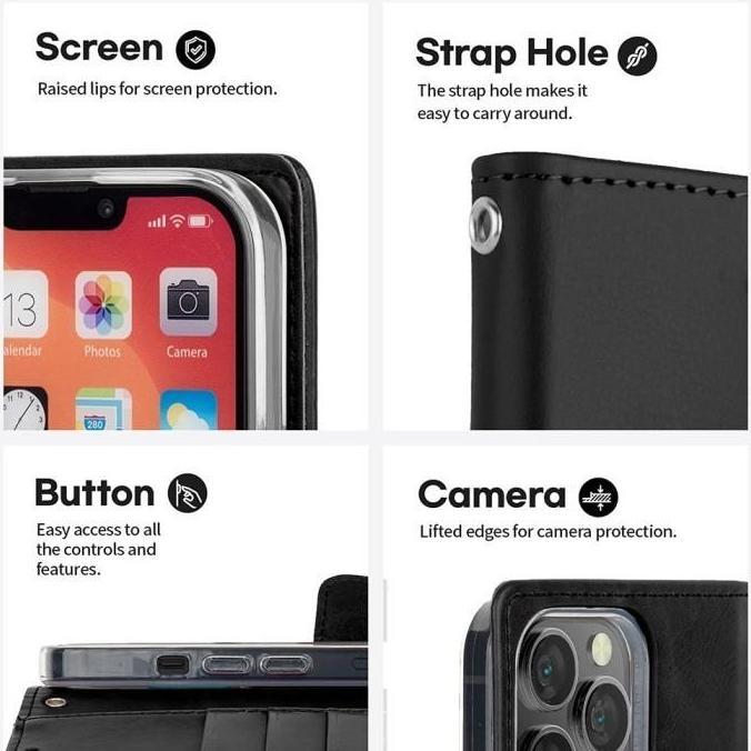 Sale Goospery Samsung Galaxy A22 4G A225 Blue Moon Flip Leather Case