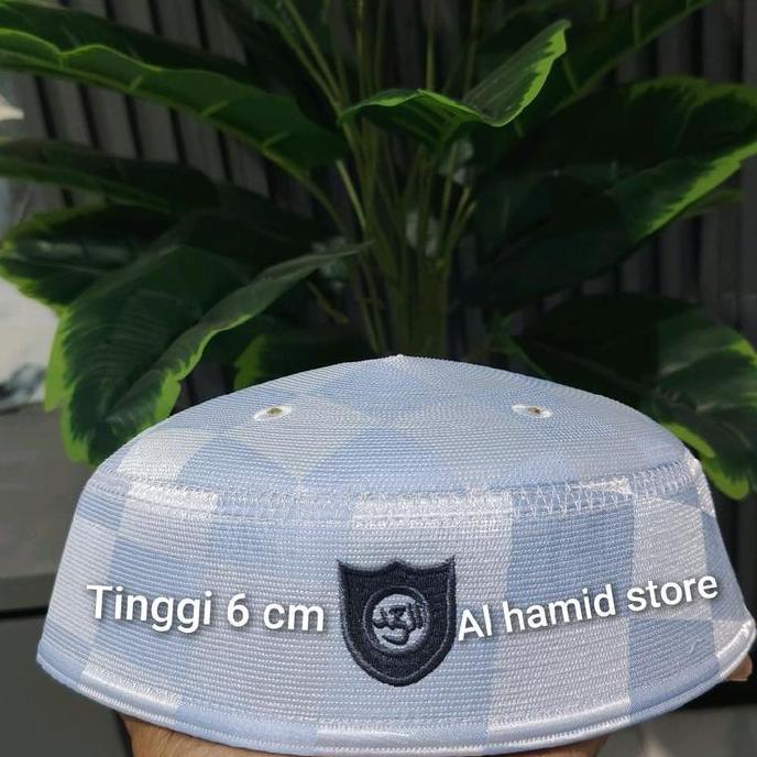 Termurah / Hot Sale Peci Malaysia Songkok Putih  Kain Muslim  Motif Dewasa Haji Hitam Biru Santrison