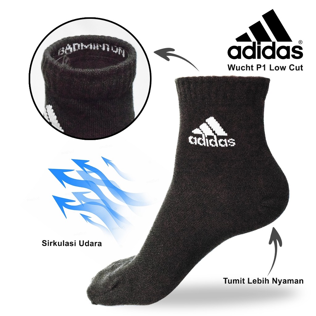 Kaos Kaki Adidas Wucht P1 Low Cut Black / White