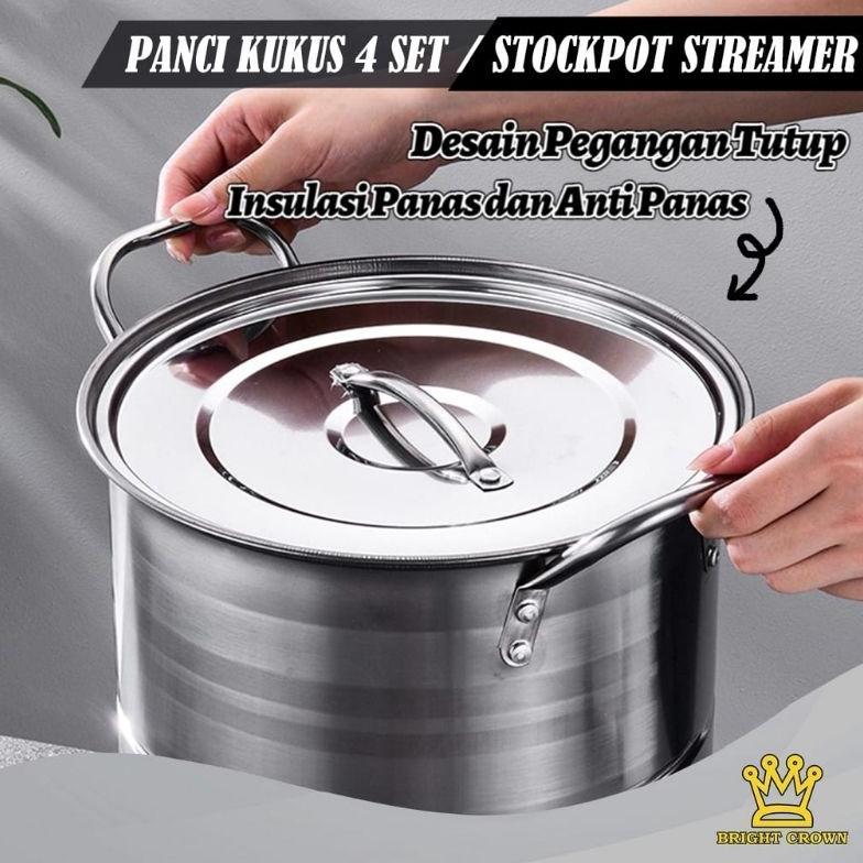 BEST SELLER (5KG) STOCK POT PANCI TINGGI SET 4IN 1 STEAMER / STOCK POT HC PANCI SET DANDANG SARINGAN