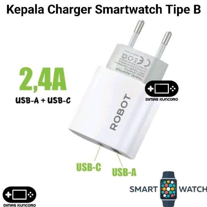 TERBARU|TERMURAH|BARU|PREMIUM|ORIGINAL|GARANSI|DISKON|PROMO KEPALA CHARGER SMARTWATCH TIPE B CHARGIN