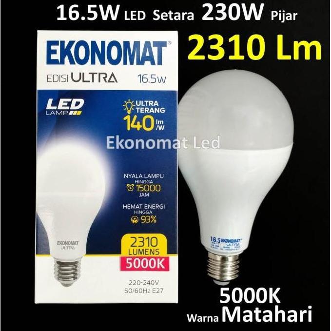 Lampu LED Ekonomat ULTRA 2310 Lm 16,5W 5000K Warna Matahari Bohlam