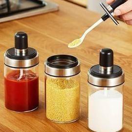 Toples Botol Bumbu Dapur Tempat Bumbu Kaca Unik Premium Serbaguna