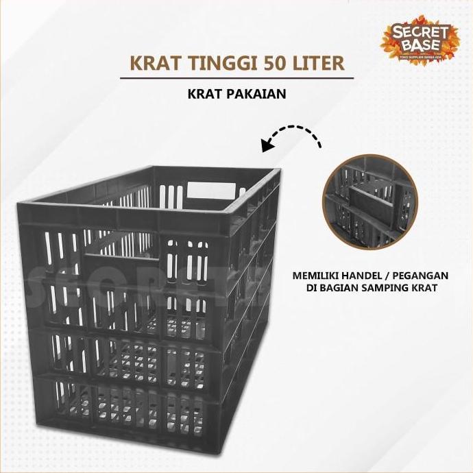 KRAT TINGGI 50 LITER - Krat Rak Piring / Keranjang Pakaian Serbaguna