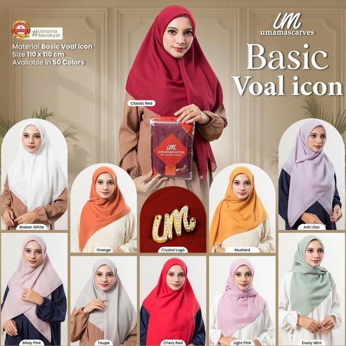 Umama Scarves - Basic Voal Icon Logo UM 110 x 110cm