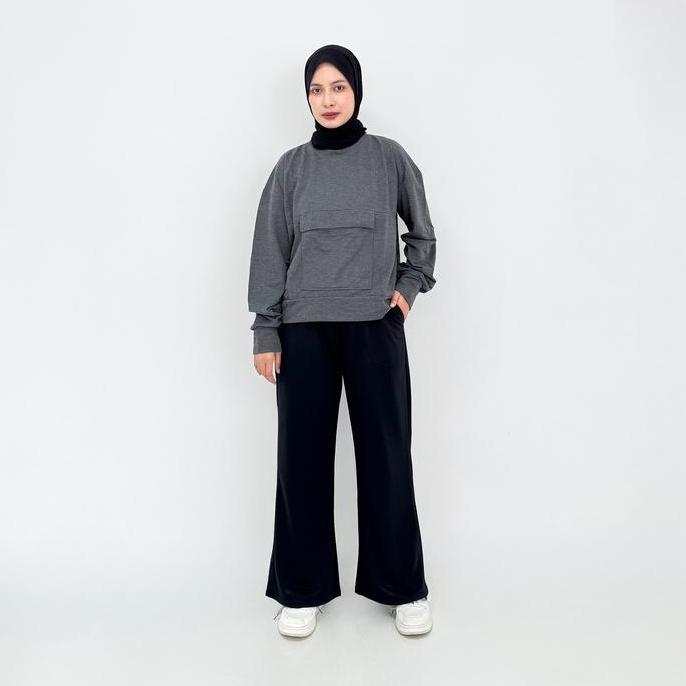 LEZAHRASIGNATURE Setelan Baju Olahraga Muslim Wanita Fit XL Bawahan Cutbray Set Sporty Nathalie