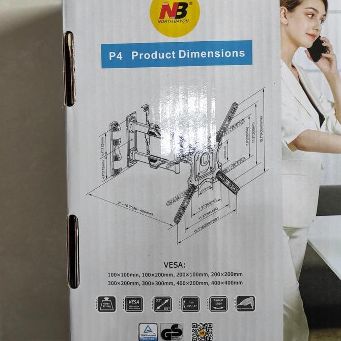 PROMO DISKON - Bracket Breket Braket LCD LED TV North Bayou NB P4 32 40 43 50 55 Inch Swivel