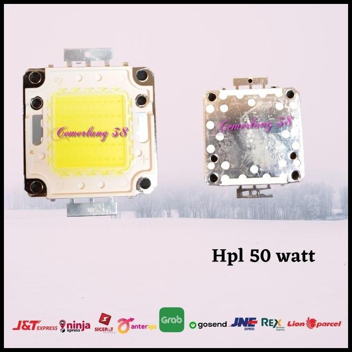 TERLARIS HPL 50W HIGH POWER LED 50 WATT 220V AC WHITE LAMPU SOROT 6000K - 6500K 