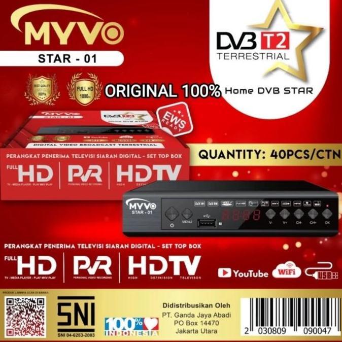 NEW - MYVO STAR-01 SET TOP BOX STB PENANGKAP SIARAN TV DIGITAL BISA YOUTUBE