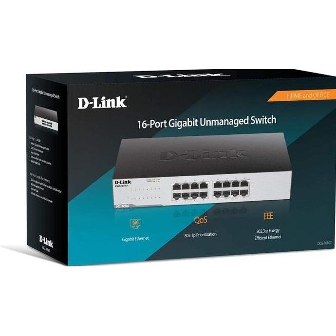 D-Link Ethernet Switch 16 Port Gigabit Switch Hub 16Port DGS1016C