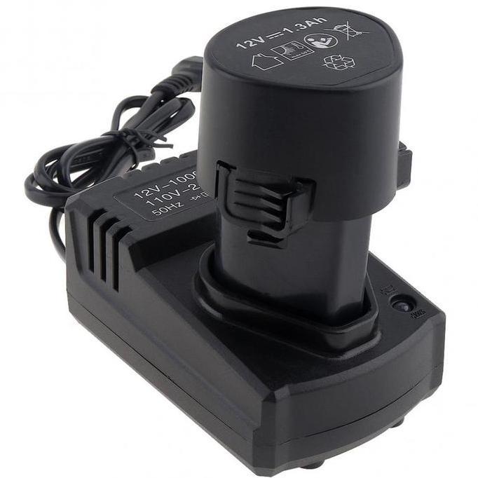 WESELTON Baterai  bor cordless 12 volt+Charger Power Adapter 12V DC 110-220V untuk Bor/charger bor c