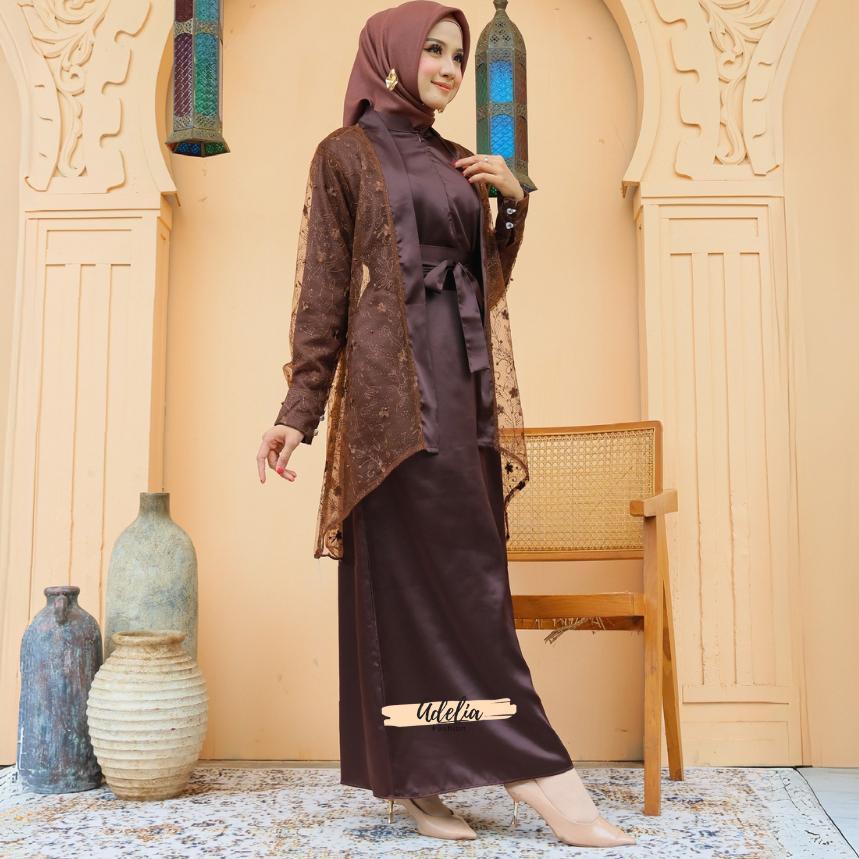 NEW PROMO DRESS BRIDESMAID BRUKAT VELOXA DRESS MUSLIM | SET SATIN WANITA SETELAN SATIN SILK KONDANGA