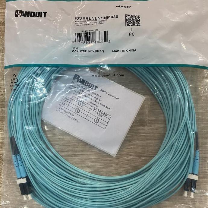 TERBARU - Om4 multimode duplex LC LC 30 meter Panduit patch cord Fo