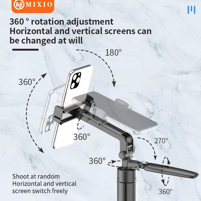 MIXIO A66 - 160CM Tongsis Bluetooth Selfie Stick Tripod with LED Light