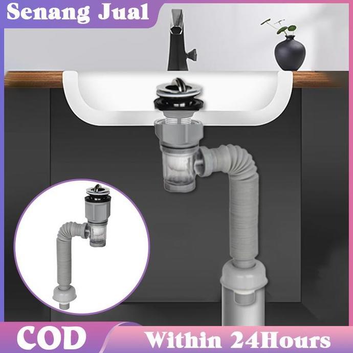 WHESTLI 1Set Universal Selang Sink Cuci Piring Slang Pembuangan Cuci Piring Selang Bak Cuci Piring W