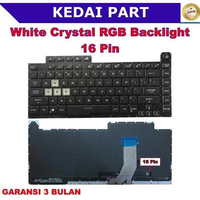 Keyboard Asus ROG Strix Scar III G531 G512LI G512LU RGB Backlight Backlite 16 Pin